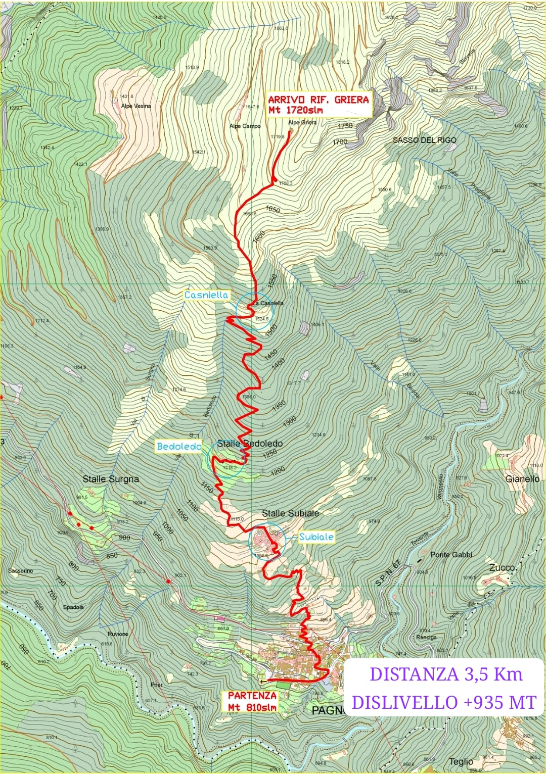 tracciato vertical pagnona rifugio griera Vertical Pagnona - Rifugio Griera 2